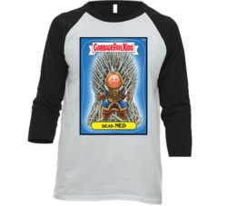 Garbage Pail Kids Trading Cards Dead Ned Baseball Raglan T Shirt Garbage Pail Kids Trading Cards Dead Ned Baseball Raglan T Shirt