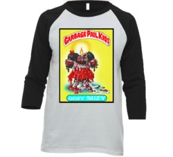 Garbage Pail Kids Trading Cards Oozy Suzy Baseball Raglan T Shirt Garbage Pail Kids Trading Cards Oozy Suzy Baseball Raglan T Shirt