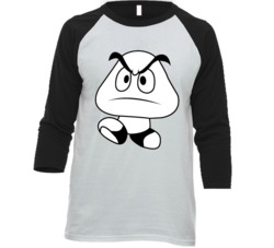 Goomba Super Mario Brothers Video Game Nes Retro Baseball Raglan T Shi Goomba Super Mario Brothers Video Game Nes Retro Baseball Raglan T Shi