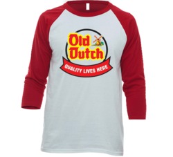 Old Dutch Potato Chips Snack Junk Food Fan Baseball Raglan T Shirt Old Dutch Potato Chips Snack Junk Food Fan Baseball Raglan T Shirt