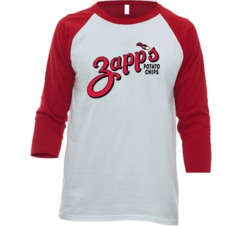 Zapp's Potato Chips Snack Junk Food Fan Baseball Raglan T Shirt Zapp's Potato Chips Snack Junk Food Fan Baseball Raglan T Shirt