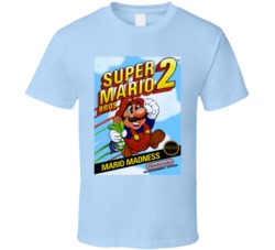 Super Mario Brothers 2 Nes Video Game Cover T Shirt Super Mario Brothers 2 Nes Video Game Cover T Shirt