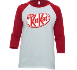 Kit Kat Chocolate Bar Snack Junk Food Fan Baseball Raglan T Shirt Kit Kat Chocolate Bar Snack Junk Food Fan Baseball Raglan T Shirt