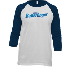 Butterfinger Chocolate Bar Snack Junk Food Fan Baseball Raglan T Shirt Butterfinger Chocolate Bar Snack Junk Food Fan Baseball Raglan T Shirt