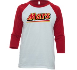 Mars Chocolate Bar Snack Junk Food Fan Baseball Raglan T Shirt Mars Chocolate Bar Snack Junk Food Fan Baseball Raglan T Shirt
