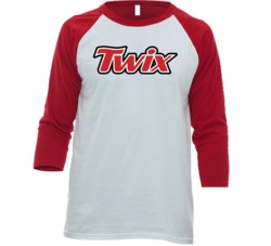 Twix Chocolate Bar Snack Junk Food Fan Baseball Raglan T Shirt Twix Chocolate Bar Snack Junk Food Fan Baseball Raglan T Shirt