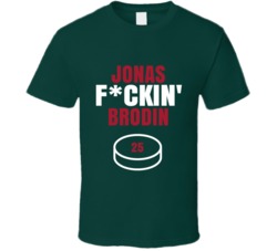 Jonas Fckin Brodin Minnesota Hockey Sports Fan T Shirt