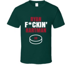 Ryan Fckin Hartman Minnesota Hockey Sports Fan T Shirt