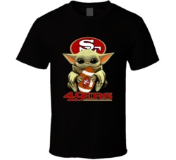 San Francisco 49ers Baby Yoda Star Wars Mandalorian Football Fan T Shi