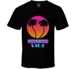 Miami Vice Tv Show Title 80s Fan T Shirt Miami Vice Tv Show Title 80s Fan T Shirt