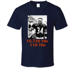 Walter Payton Chicago Rushing Stats Football T Shirt Walter Payton Chicago Rushing Stats Football T Shirt