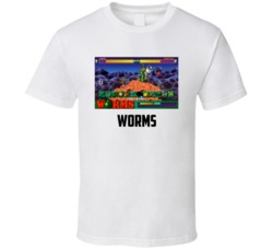 Worms Old Computer Game Fan T Shirt Worms Old Computer Game Fan T Shirt