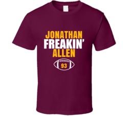 Jonathan Freakin Allen Football Sports Star Fan T Shirt Jonathan Freakin Allen Football Sports Star Fan T Shirt