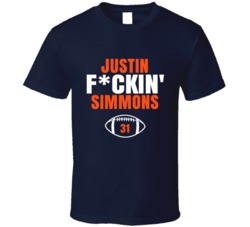 Justin Fckin Simmons Football Sports Star Fan T Shirt Justin Fckin Simmons Football Sports Star Fan T Shirt