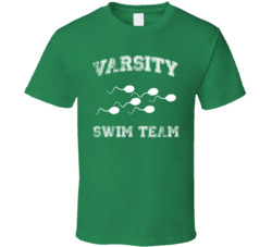 Varsity Swim Team Sperm Funny Male T Shirt