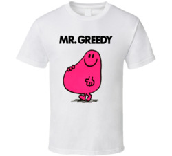 Mr Greedy Mr Men Book Character T Shirt Mr Greedy Mr Men Book Character T Shirt