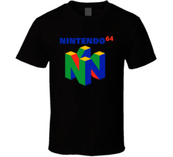 Nintendo 64 N64 Video Game System Console Fan T Shirt Nintendo 64 N64 Video Game System Console Fan T Shirt