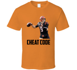 Joe Burrow Cheat Code Cincinnati Football Fan T Shirt Joe Burrow Cheat Code Cincinnati Football Fan T Shirt
