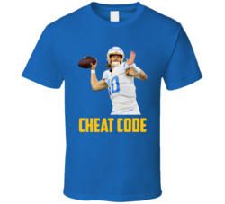 Justin Herbert Cheat Code Los Angeles Football Fan T Shirt Justin Herbert Cheat Code Los Angeles Football Fan T Shirt