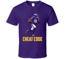 Justin Jefferson Cheat Code Minnesota Football Fan T Shirt Justin Jefferson Cheat Code Minnesota Football Fan T Shirt
