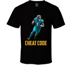 Travis Etienne Cheat Code Jacksonville Football Fan T Shirt Travis Etienne Cheat Code Jacksonville Football Fan T Shirt