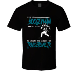 Travis Etienne Jr Boogeyman Jacksonville Football Fan T Shirt Travis Etienne Jr Boogeyman Jacksonville Football Fan T Shirt