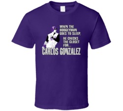 Colorado Boogeyman Baseball Carlos Gonzalez Cargo T Shirt Colorado Boogeyman Baseball Carlos Gonzalez Cargo T Shirt