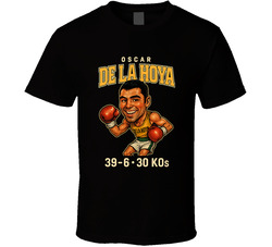 Oscar De La Hoya Caricature Boxing Record T Shirt