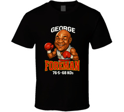 George Foreman Caricature Boxing Record T Shirt