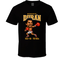 Roberto Duran Caricature Boxing Record T Shirt Roberto Duran Caricature Boxing Record T Shirt