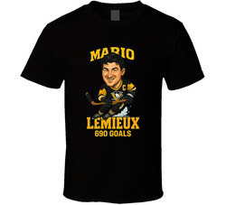 Mario Lemieux 690 Goals Sports Caricature T Shirt Mario Lemieux 690 Goals Sports Caricature T Shirt
