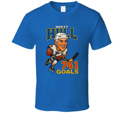Brett Hull 741 Goals Sports Caricature T Shirt Brett Hull 741 Goals Sports Caricature T Shirt