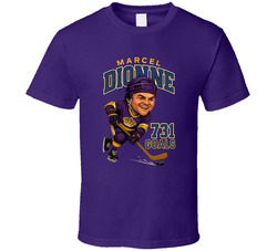 Marcel Dionne 731 Goals Sports Caricature T Shirt Marcel Dionne 731 Goals Sports Caricature T Shirt