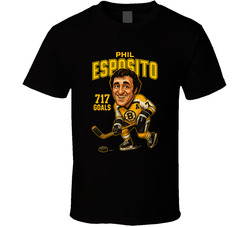 Phil Esposito 717 Goals Sports Caricature T Shirt Phil Esposito 717 Goals Sports Caricature T Shirt