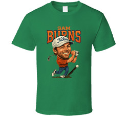 Sam Burns Caricature Golf T Shirt