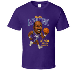 Karl Malone Basketball Caricature T Shirt Karl Malone Basketball Caricature T Shirt