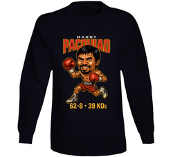 Manny Pacquiao Caricature Boxing Record Long Sleeve T Shirt Manny Pacquiao Caricature Boxing Record Long Sleeve T Shirt