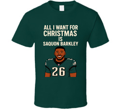 All I Want For Christmas Is Saquon Barkley Football T Shirt All I Want For Christmas Is Saquon Barkley Football T Shirt