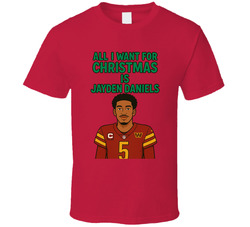 All I Want For Christmas Is Jayden Daniels Football T Shirt All I Want For Christmas Is Jayden Daniels Football T Shirt