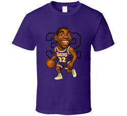 Magic Johnson Los Angeles Basketball Sports Caricature T Shirt Magic Johnson Los Angeles Basketball Sports Caricature T Shirt