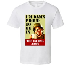 Infidel Army Poster Propaganda White T Shirt Infidel Army Poster Propaganda White T Shirt