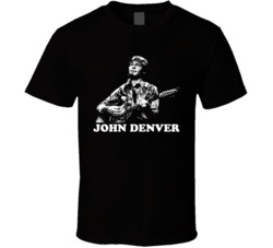 John Denver Country Folk Song Black T Shirt John Denver Country Folk Song Black T Shirt