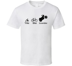 Scrambler Lifecycle Motorbikes Humor White T Shirt