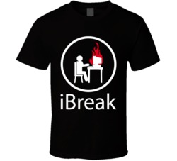 Broken Computer Ipod Funny Geek Humor Black T Shirt