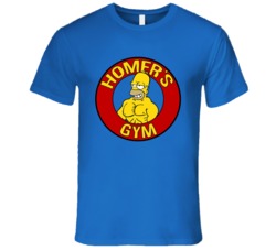 Homer's Gym - Homer Simpson Tribute Fitted Workout T Shirt Homer's Gym - Homer Simpson Tribute Fitted Workout T Shirt