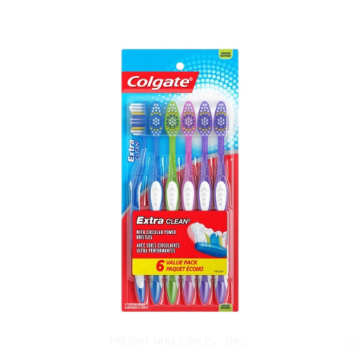 COLGATE 6CT MEDIUM TOOTHBRSH