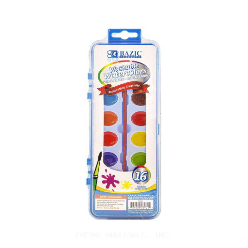 BAZIC 1CT WASHABLE WATERCOLORS #3404