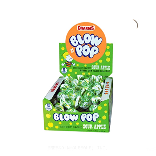 CHARMS 48CT BLOW POP SOUR APPLE(3860)