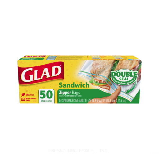 GLAD 12/22CT SNACK ZIPPER BAGS