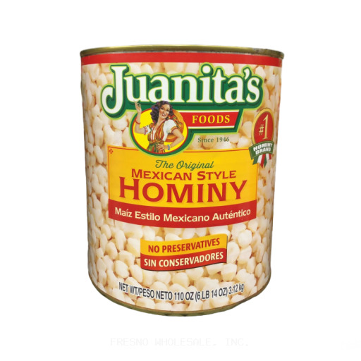 JUANITAS 6/110Z HOMINY MEXICAN STYLE